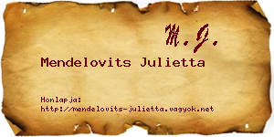 Mendelovits Julietta névjegykártya